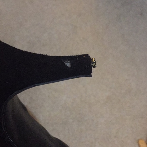 Black Suede Dress Heel Boots - Picture 5 of 7